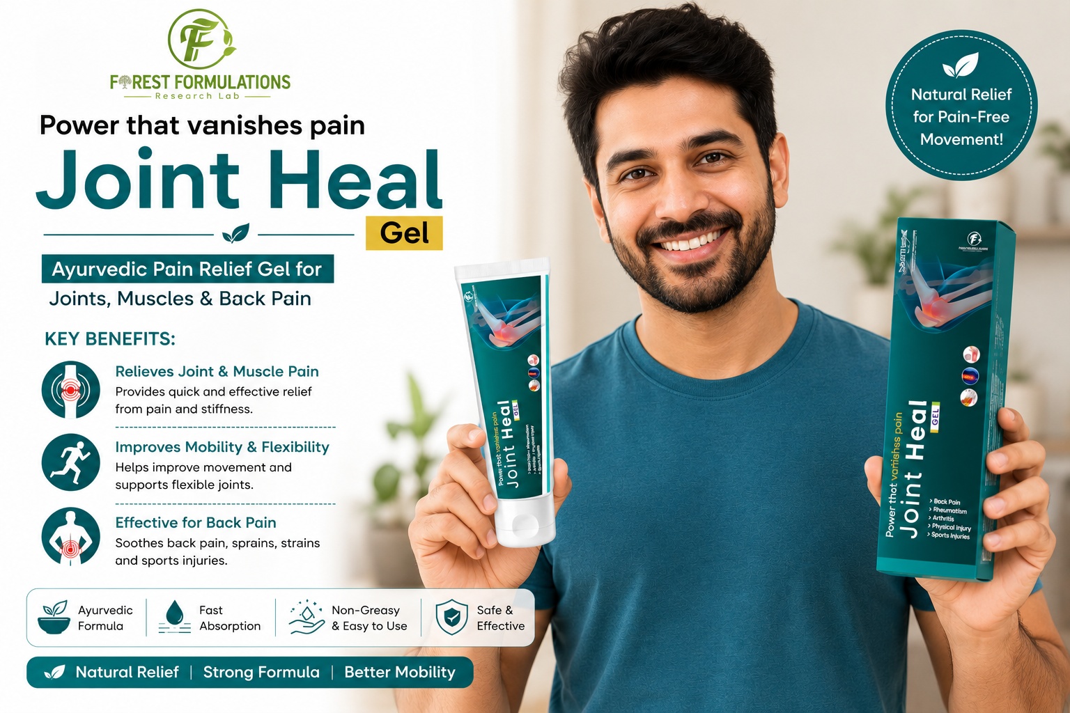 Ayurvedic Pain Relief Gel for Joints &amp; Muscles